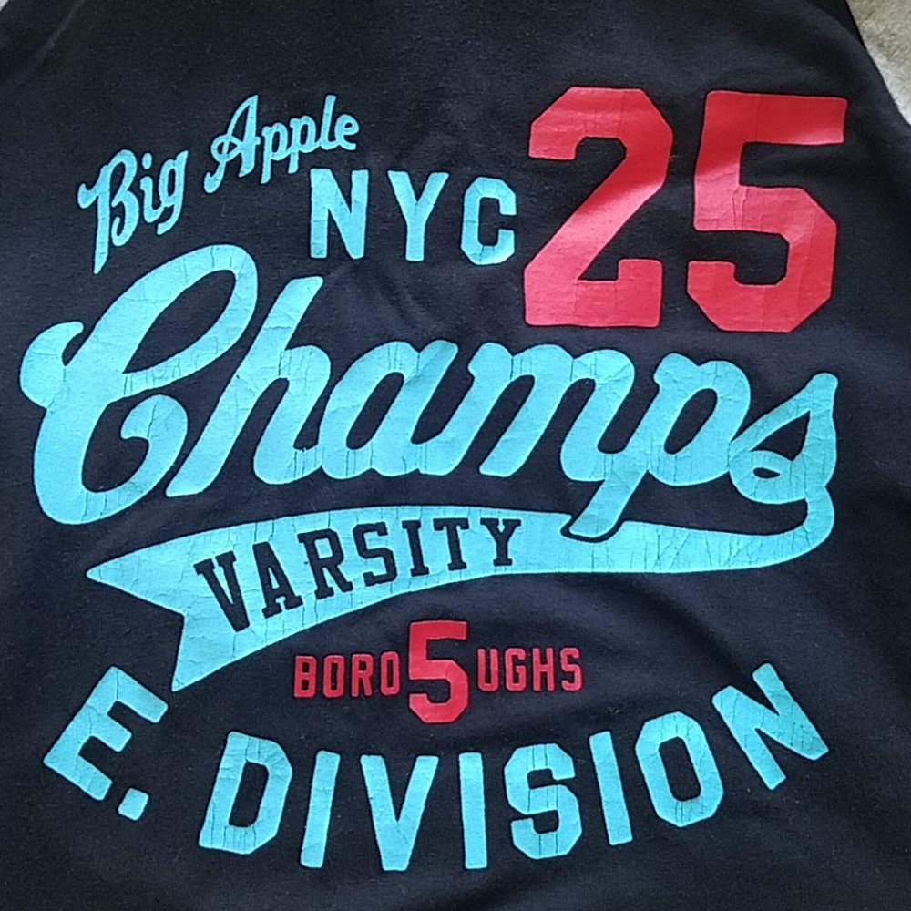 NWT Old Navy Navy blue/gray baseball tee. Boy's L. - Picture 3 of 4